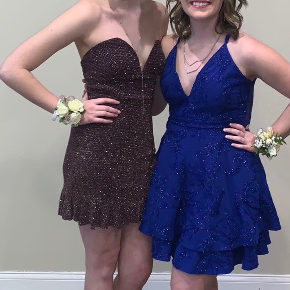 Deep Purple and Sparkly Strapless Dress